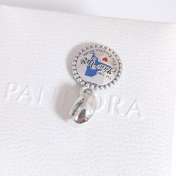 Pandora New York State Map Dangle Charm S925 Silver with box - Picture 4 of 8